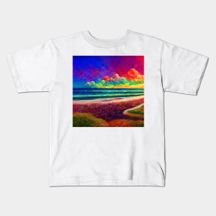 Psychedelic Beach Landscape Kids T-Shirt